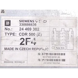 Recambio de radio cd para opel vectra c berlina (2002) 2.2 dti 16v referencia OEM IAM 330886636  