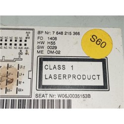 Recambio de radio cd para seat ibiza sc (6j1)(06.2008) 1.4 sport [1,4 ltr. - 59 kw tdi] referencia OEM IAM 7648215366  