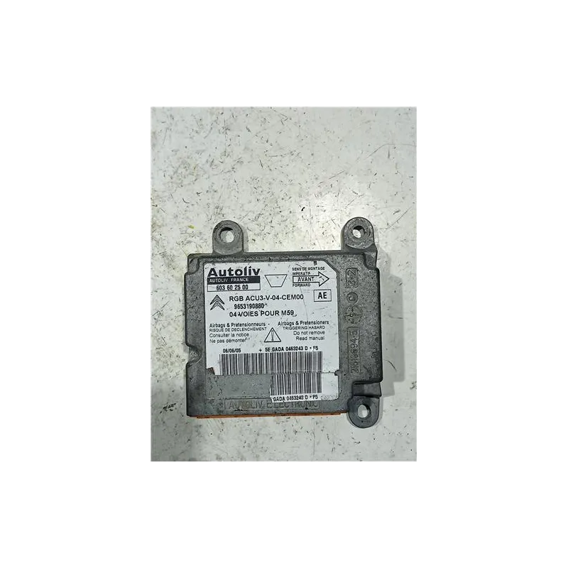 Recambio de centralita airbag para citroën berlingo (2002) collection (rhy / dw10td) referencia OEM IAM 603602500  