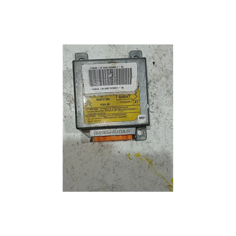 Recambio de centralita airbag para citroën xsara berlina (1997) 1.9 td referencia OEM IAM 9638101980  