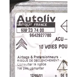 Recambio de centralita airbag para citroën xsara 2.0 hdi referencia OEM IAM 600237400  