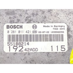 Recambio de centralita inyeccion para fiat stilo (192)(2001) 1.9 jtd (192_xe1a) referencia OEM IAM 0281011421 5518821419242ADD  