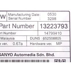 Recambio de pantalla multifuncion para opel insignia a (g09) 2.0 cdti (68) referencia OEM IAM 13223793  