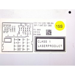 Recambio de sistema audio / radio cd para volkswagen golf vi (5k1) 2.0 tdi referencia OEM IAM 1K0035186AA 7647201360  