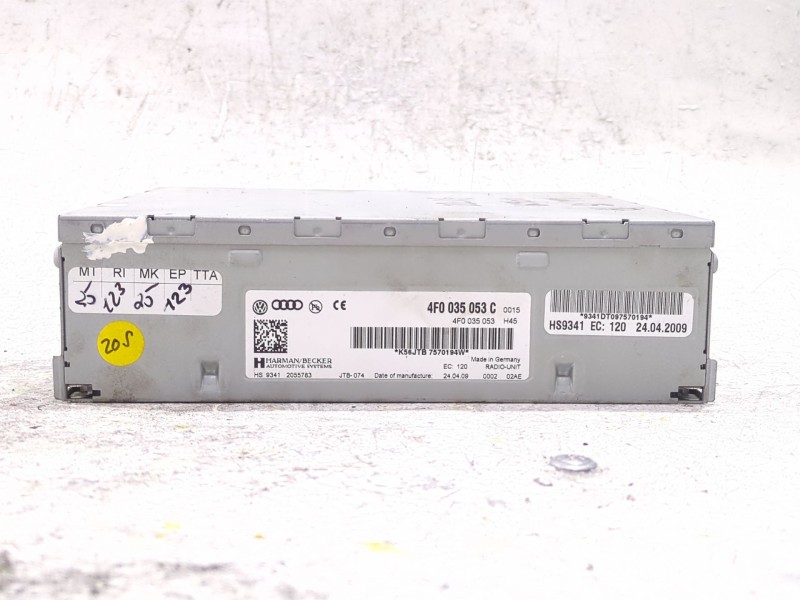 Recambio de sistema audio / radio cd para audi a5 (8t3) 3.0 tdi referencia OEM IAM 4F0035053C  