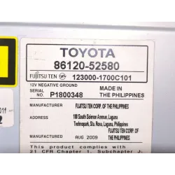 Recambio de sistema audio / radio cd para toyota urban cruiser (_p1_) 1.33 (nsp110_) referencia OEM IAM 8612052580  
