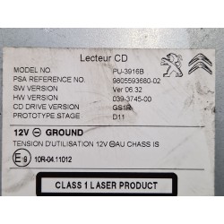 Recambio de sistema audio / radio cd para peugeot 308 (2007) 1.6 hdi referencia OEM IAM 980559368002  