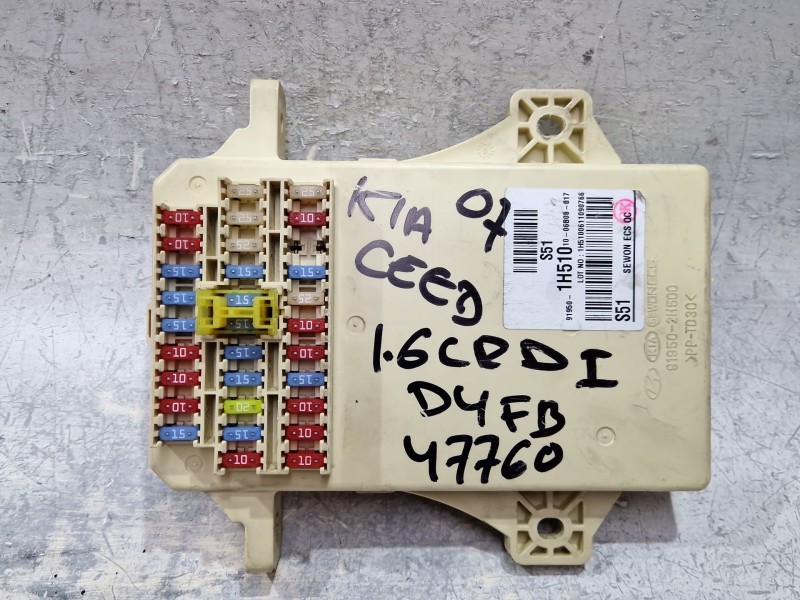 Recambio de caja reles / fusibles para kia cee´d hatchback (ed) 1.6 crdi 115 referencia OEM IAM 919501H51010  