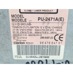 Recambio de sistema audio / radio cd para peugeot 307 (3a/c) 2.0 hdi 110 referencia OEM IAM 96476647XT  