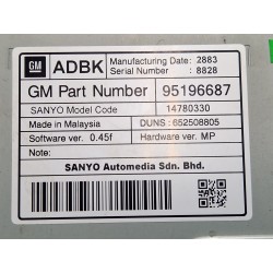 Recambio de pantalla multifuncion para opel astra j gtc 2.0 cdti (08) referencia OEM IAM 95196687  