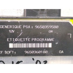 Recambio de centralita inyeccion para citroën c15 caja/chasis (vdpd) 1.9 d referencia OEM IAM 9650360180  