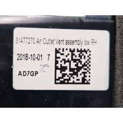 Recambio de aireador derecho para volvo xc40 (536) t3 referencia OEM IAM 31477270  