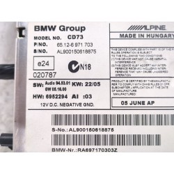Recambio de sistema audio / radio cd para bmw 3 (e90) 320 d referencia OEM IAM 6952294  