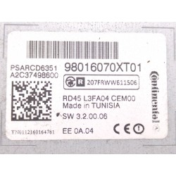 Recambio de sistema audio / radio cd para citroën c3 ii (sc_) 1.6 hdi referencia OEM IAM 98016070XT01  