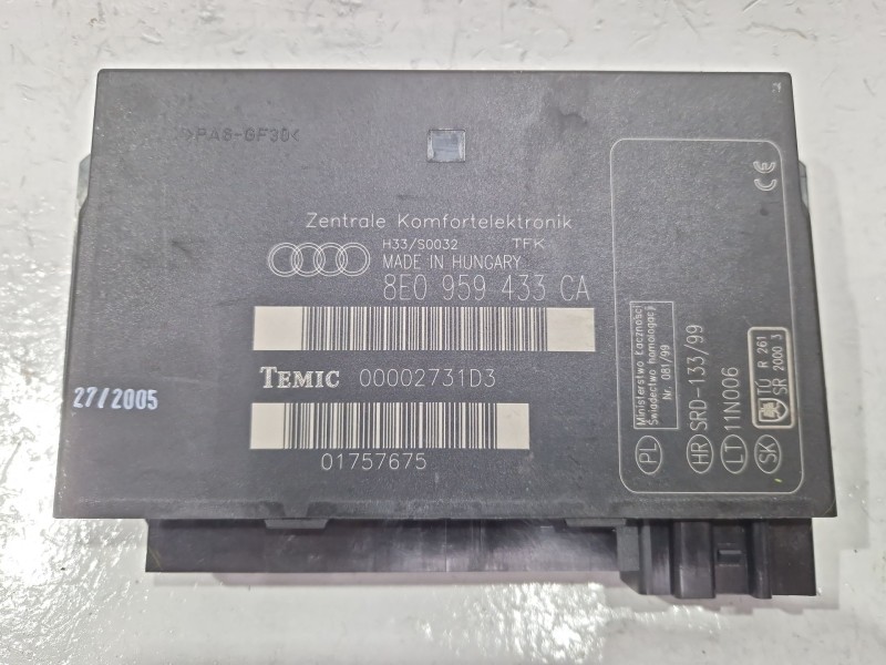 Recambio de modulo confort para audi a4 b7 avant (8ed) 3.0 tdi quattro referencia OEM IAM 8E0959433CA  