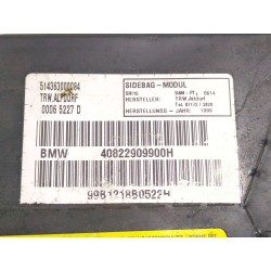 Recambio de airbag lateral trasero izquierdo para bmw 5 (e39) 530 d referencia OEM IAM 40822909900H  