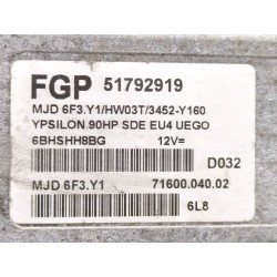 Recambio de centralita inyeccion para lancia ypsilon (101)(09.2003) 1.3 jtd referencia OEM IAM 51792919  