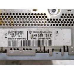 Recambio de sistema audio / radio cd para volkswagen passat b6 (3c2) 2.0 tdi 16v referencia OEM IAM 1K0035198C  