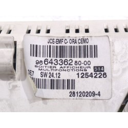 Recambio de pantalla multifuncion para peugeot 207/207+ (wa_, wc_) 1.4 16v referencia OEM IAM 9664336280  