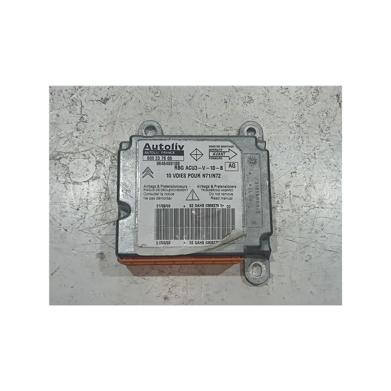 Recambio de centralita airbag para citroën xsara berlina (1997) 1.9 td referencia OEM IAM 600237600  
