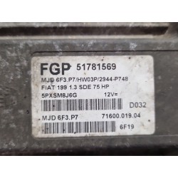 Recambio de centralita inyeccion para fiat iii punto (199)(2012) 1.3 referencia OEM IAM 51781569  