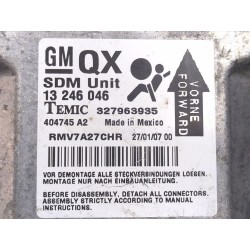 Recambio de centralita airbag para opel zafira / zafira family b (a05) 1.9 cdti (m75) referencia OEM IAM 13246046  
