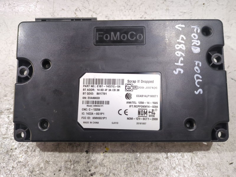 Recambio de modulo electronico para ford focus iii 1.0 ecoboost referencia OEM IAM E1BT14D212SA  