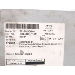 Recambio de sistema audio / radio cd para toyota yaris (_p13_) 1.0 (ksp130_) referencia OEM IAM 861200D640  