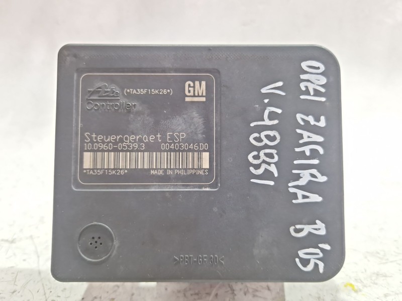 Recambio de nucleo abs para opel zafira / zafira family b (a05) 1.9 cdti (m75) referencia OEM IAM 10096005393  