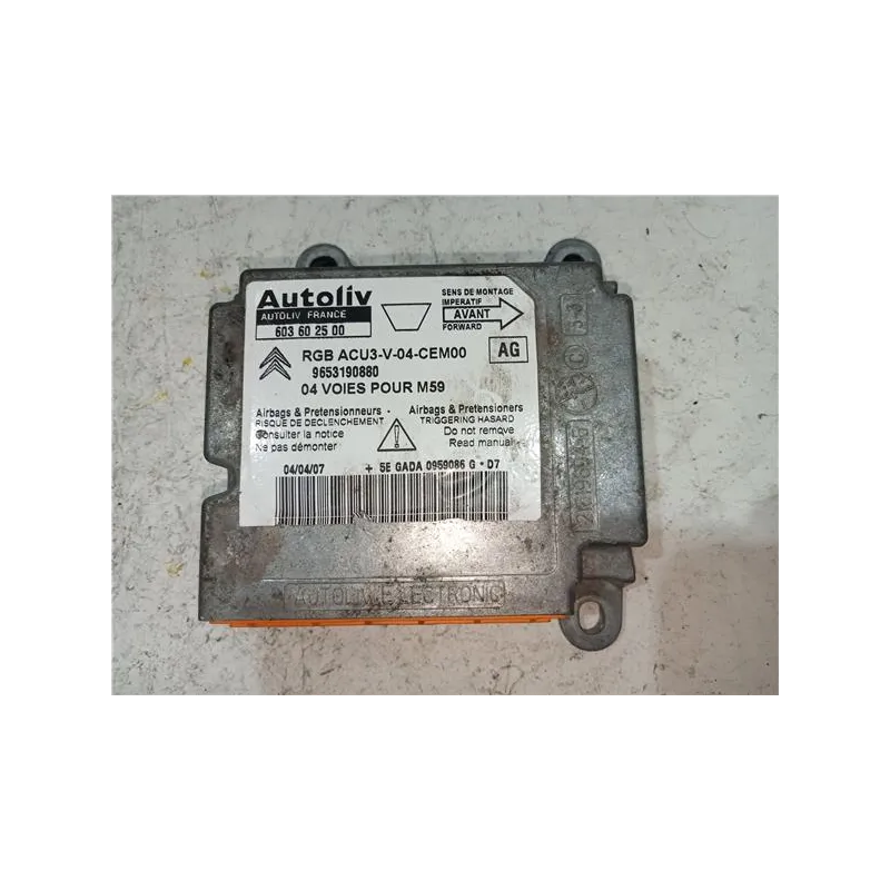Recambio de centralita airbag para citroën berlingo combi (2008) 1.6 hdi 90 referencia OEM IAM 603602500  