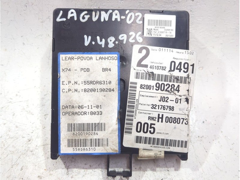 Recambio de caja reles / fusibles para renault laguna ii (bg0)(2001) 1.9 dci (bg0g) referencia OEM IAM 8200190284  