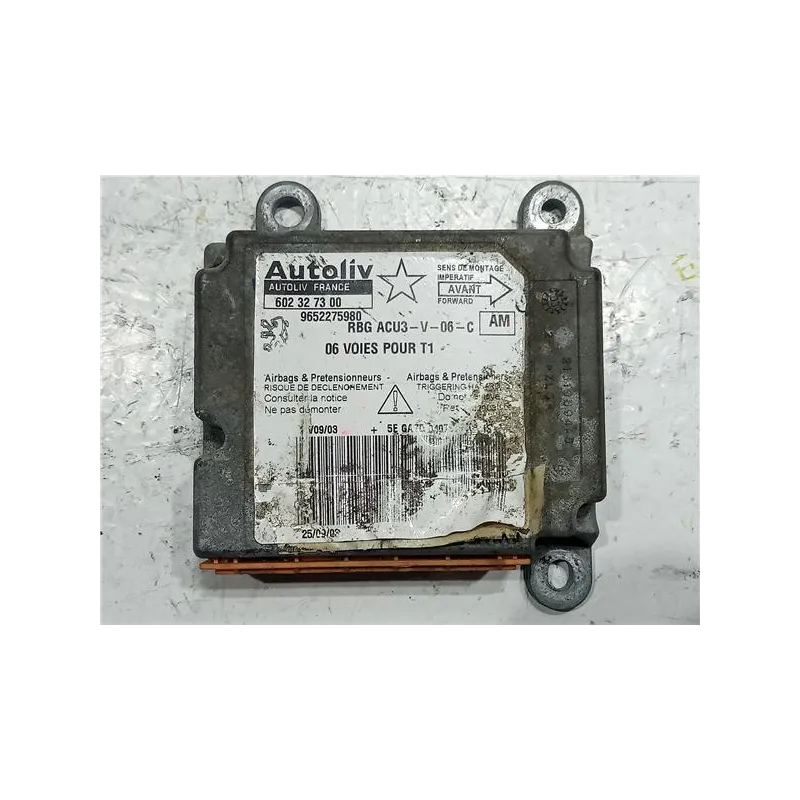 Recambio de centralita airbag para peugeot 206 (1998) 1.4 hdi eco 70 referencia OEM IAM 602327300  