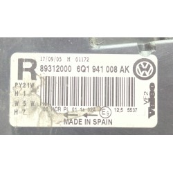 Recambio de faro delantero derecho para volkswagen polo iv (9n_, 9a_) 1.4 tdi referencia OEM IAM 6Q1941008AK  