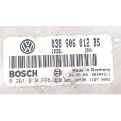 Recambio de centralita inyeccion para seat toledo (1m2)(03.1999) 1.9 tdi referencia OEM IAM 038906012BS  