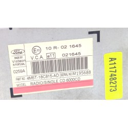 Recambio de sistema audio / radio cd para ford focus ii (da_) 1.6 tdci referencia OEM IAM 4M5T18C815AD  