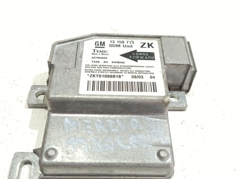 Recambio de centralita airbag para opel meriva a monospace (x03) 1.7 dti (e75) referencia OEM IAM 13158713  