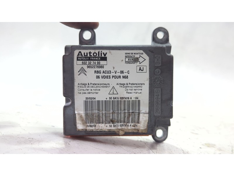 Recambio de centralita airbag para citroën xsara picasso (n68) 1.6 hdi referencia OEM IAM 9652276980  