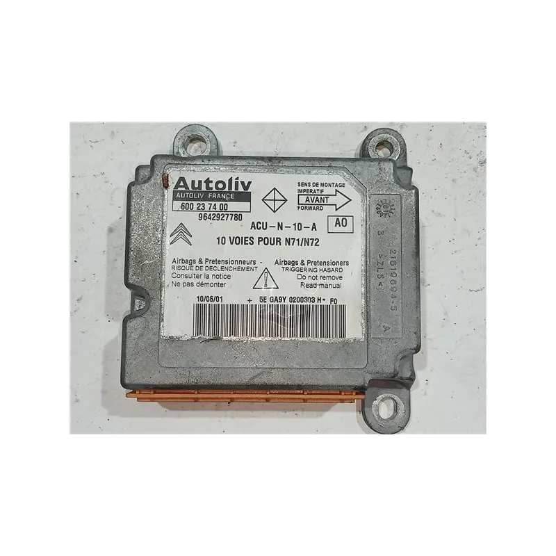 Recambio de centralita airbag para citroën xsara berlina (1997) 1.9 td referencia OEM IAM 600237400  