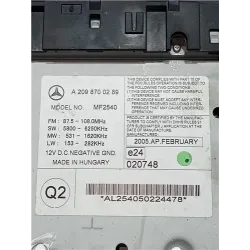 Recambio de radio cd para mercedes-benz clk (bm 209) cabrio (02.2003) referencia OEM IAM A2098700289  