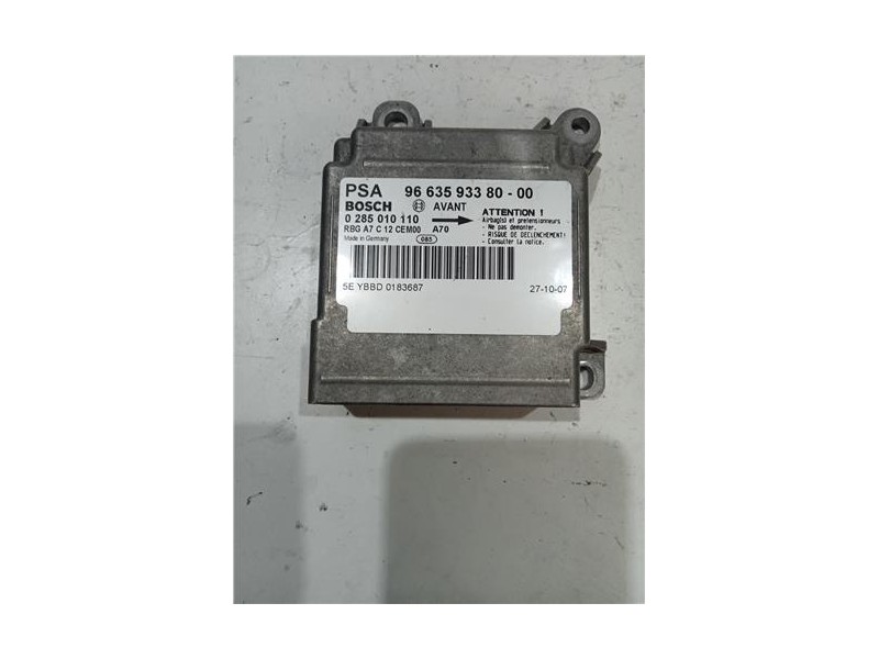 Recambio de centralita airbag para peugeot 207 (2006) 1.4 confort [1,4 ltr. - 50 kw hdi] referencia OEM IAM 0285010110  