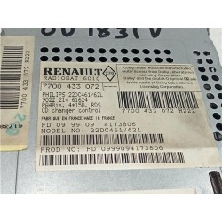 Recambio de radio cd para renault scenic i (ja...)(1999) 1.8 16v expression [1,8 ltr. - 85 kw] referencia OEM IAM 7700433072  
