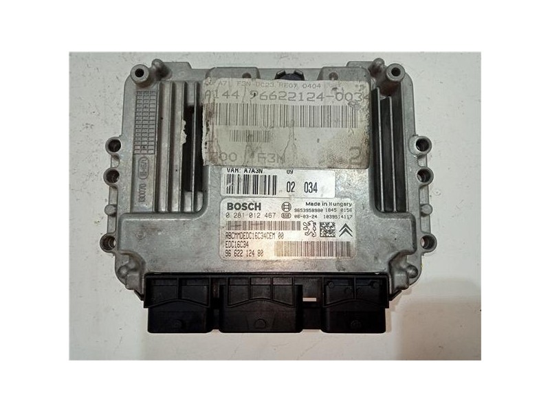 Recambio de centralita inyeccion para peugeot 207 (2006) 1.4 confort [1,4 ltr. - 50 kw hdi] referencia OEM IAM 0281012467 EDC16C