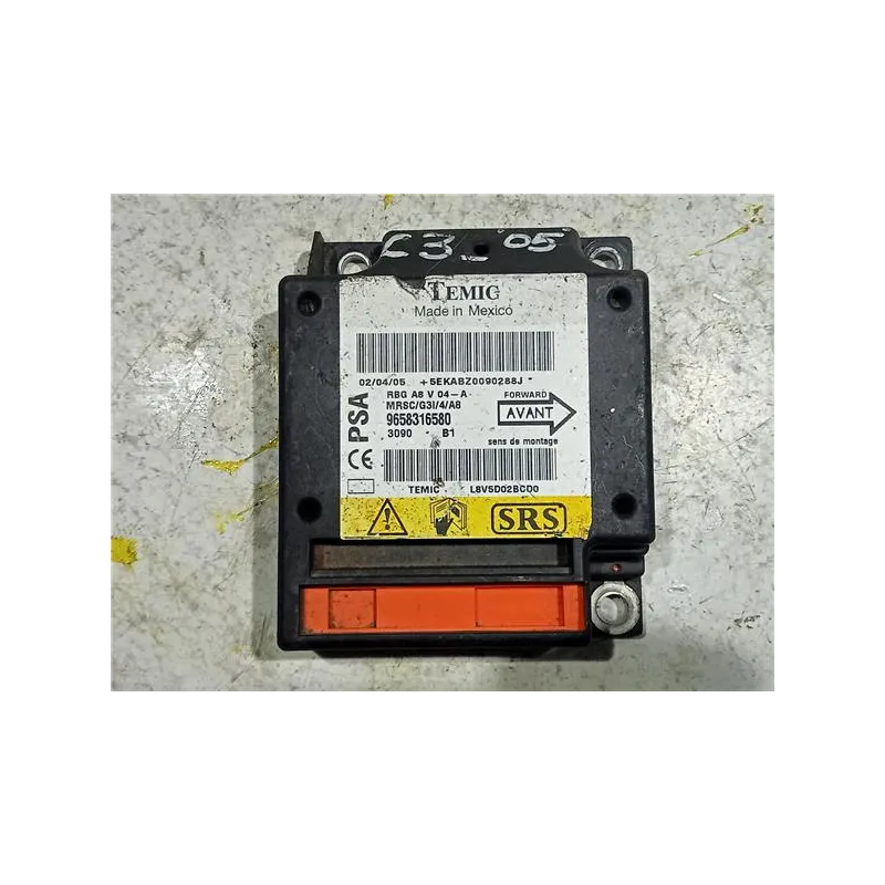 Recambio de centralita airbag para citroën c3 (2002) hdi referencia OEM IAM 9658316580  
