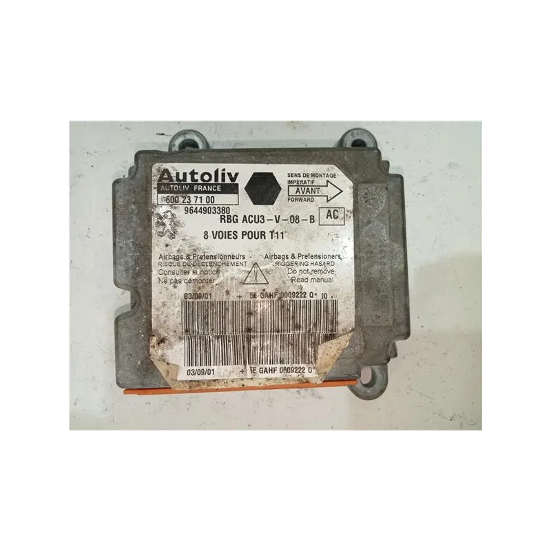 Recambio de centralita airbag para peugeot 206 (1998) 1.4 hdi eco 70 referencia OEM IAM 600237100  