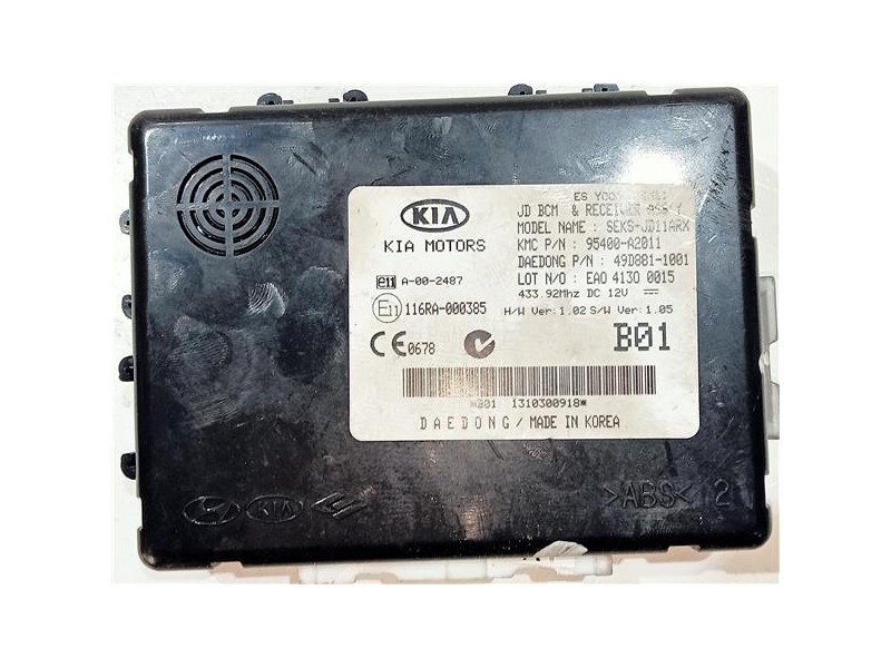 Recambio de modulo electronico para kia ceed (jd)(2012) 1.4 business [1,4 ltr. - 66 kw crdi cat] referencia OEM IAM 116RA000385 